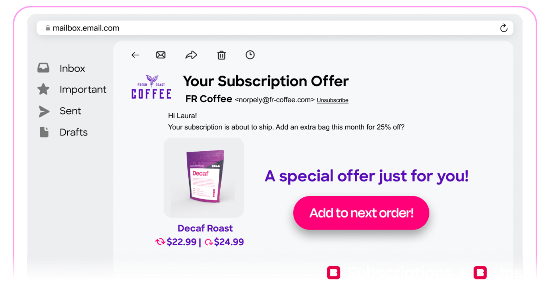 Deliver offers via email