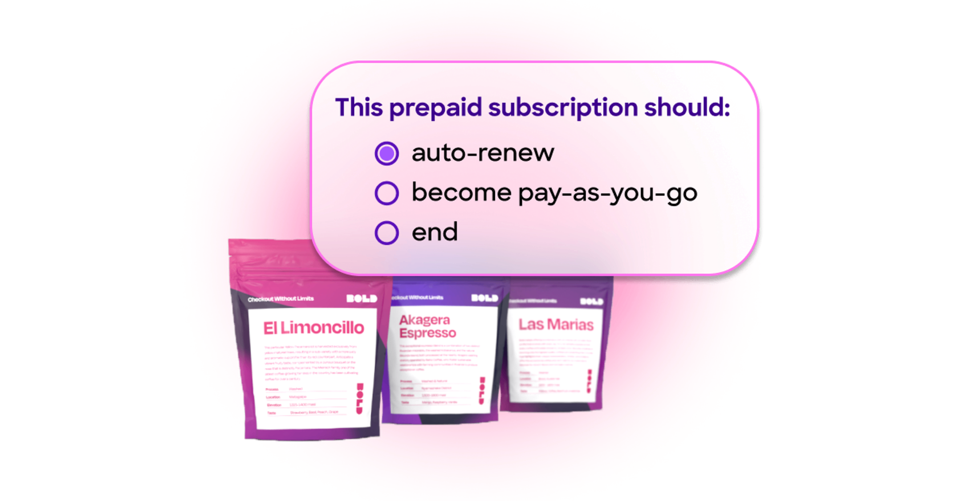 Prepaid subscriptions feature showing upfront payment options for multiple months